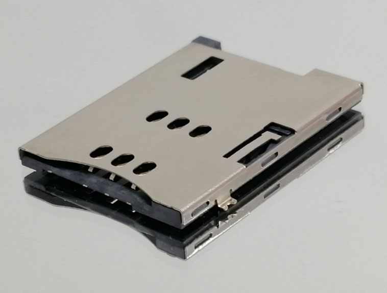PUSH SIM CARD 6+2 PIN H=1.80 PH=2. 54 o(w) 26.50+19. 35+1. 8